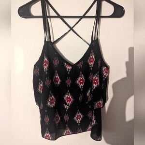 Stylish Black and Red Women's Top